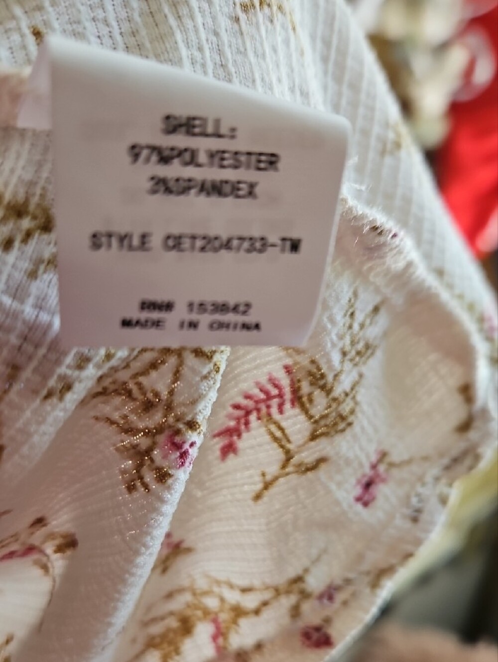 MELLODAY Cream Floral Smocked Peasant Tunic - Picture 4 of 5